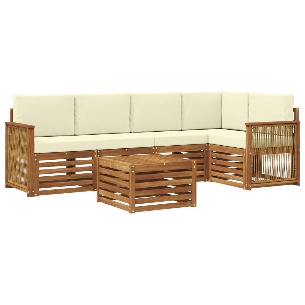 Ecksofa Set mit Kissen 5 pcs Natur und Creme