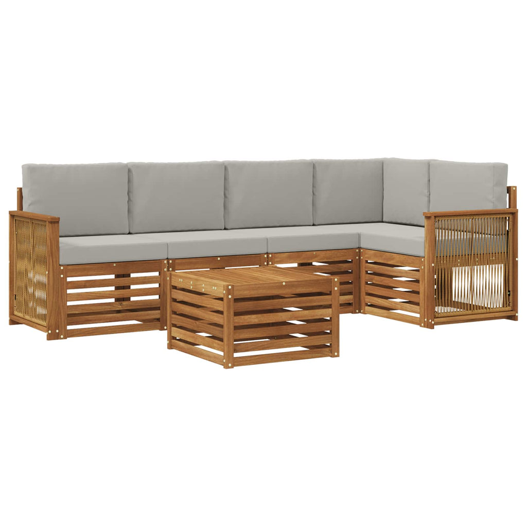 Ecksofa Set mit Kissen 5 pcs Natürlich und Hellgrau