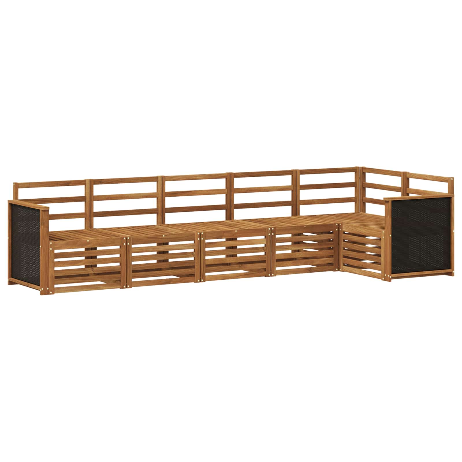 Ecksofa Set 5 pcs Natur Massivholz Akazie
