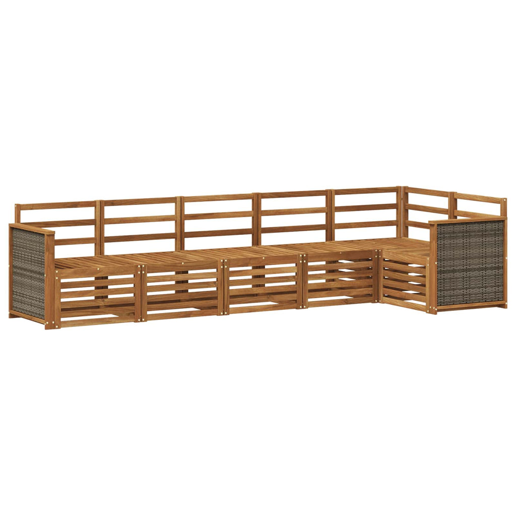 Ecksofa Set 5 pcs Natur Massivholz Akazie