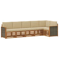 Ecksofa Set 5 pcs Natur Massives Akazienholz und Polyester
