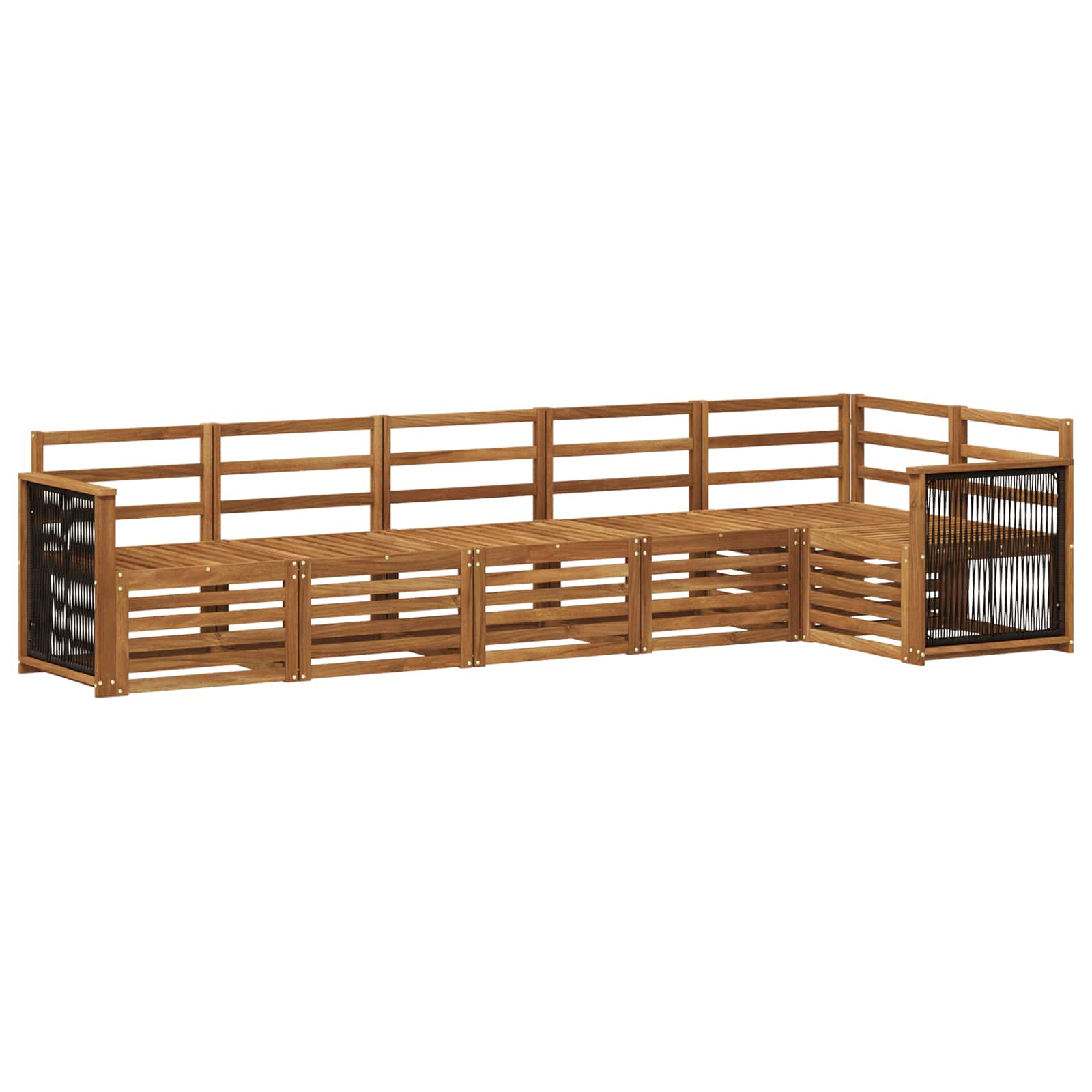 Ecksofa Set 5 pcs Natur Massivholz Akazie
