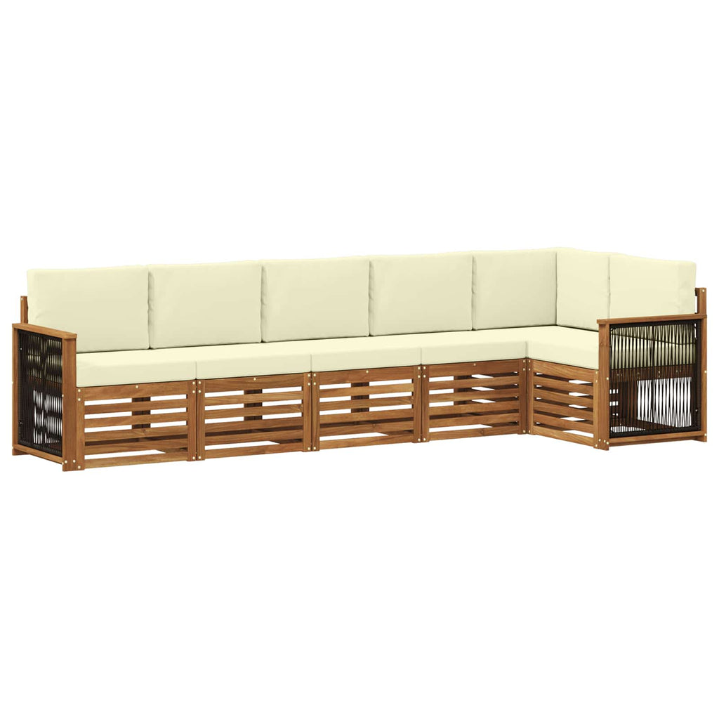Ecksofa Set mit Kissen 5 pcs Natur und Creme