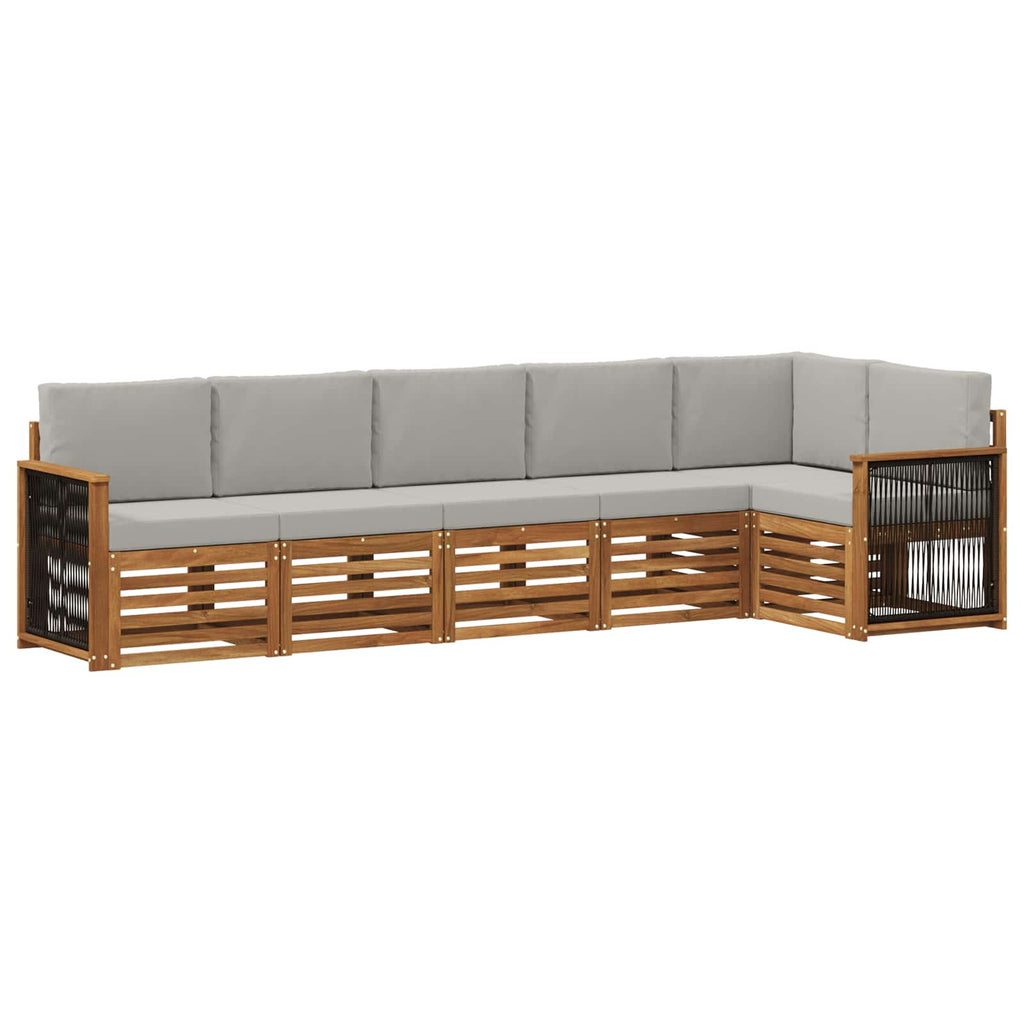 Ecksofa Set mit Kissen 5 pcs Natürlich und Hellgrau