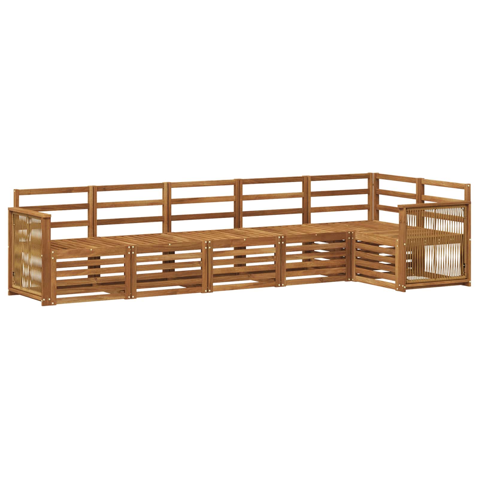 Ecksofa Set 5 pcs Natur Massivholz Akazie