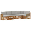 Ecksofa Set mit Kissen 5 pcs Natürlich und Hellgrau