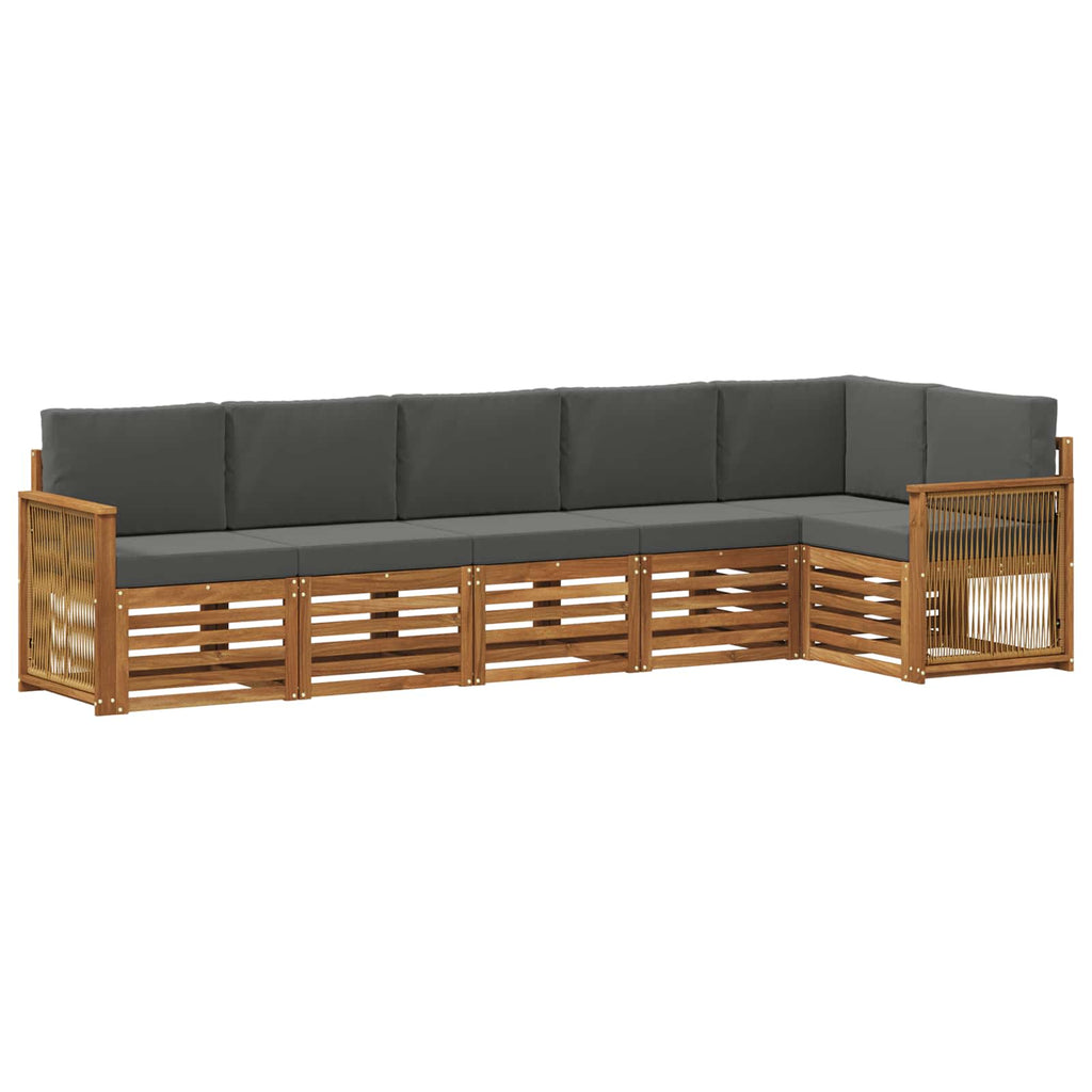 Ecksofa Set mit Kissen 5 pcs Natur und Anthrazit