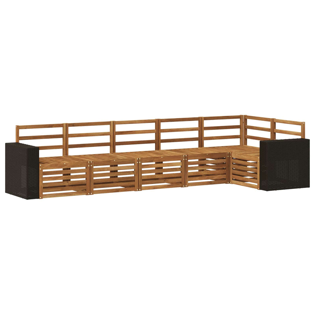 Ecksofa Set 6 pcs Natur Massivholz Akazie