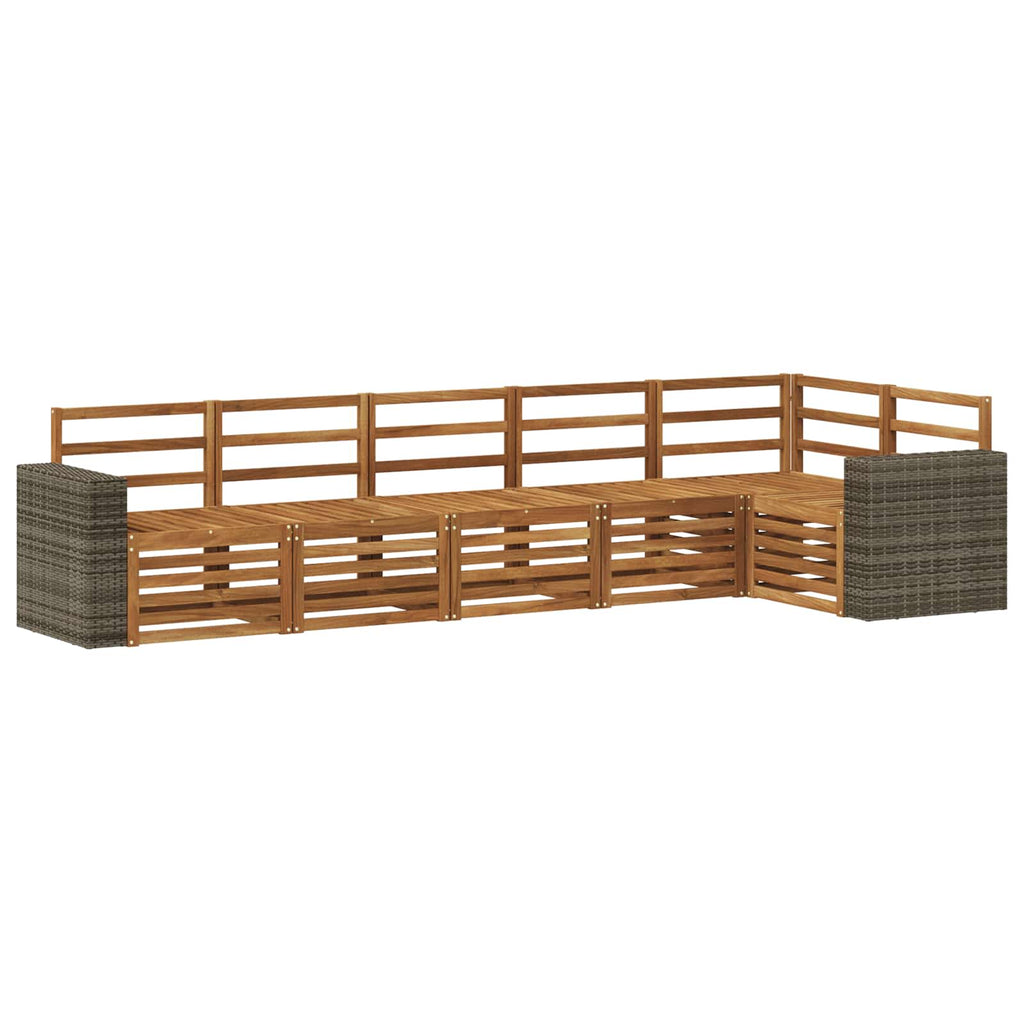 Ecksofa Set 6 pcs Natur Massivholz Akazie
