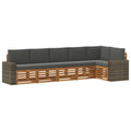 Ecksofa Set 6 pcs Natur und Anthrazit Massivholz Akazie
