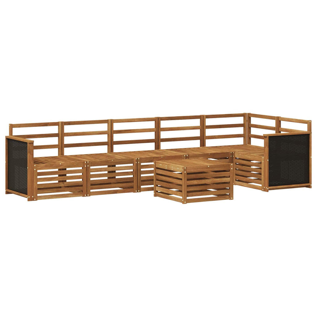 Ecksofa Set 6 pcs Natur Massivholz Akazie