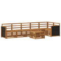 Ecksofa Set 6 pcs Natur Massivholz Akazie