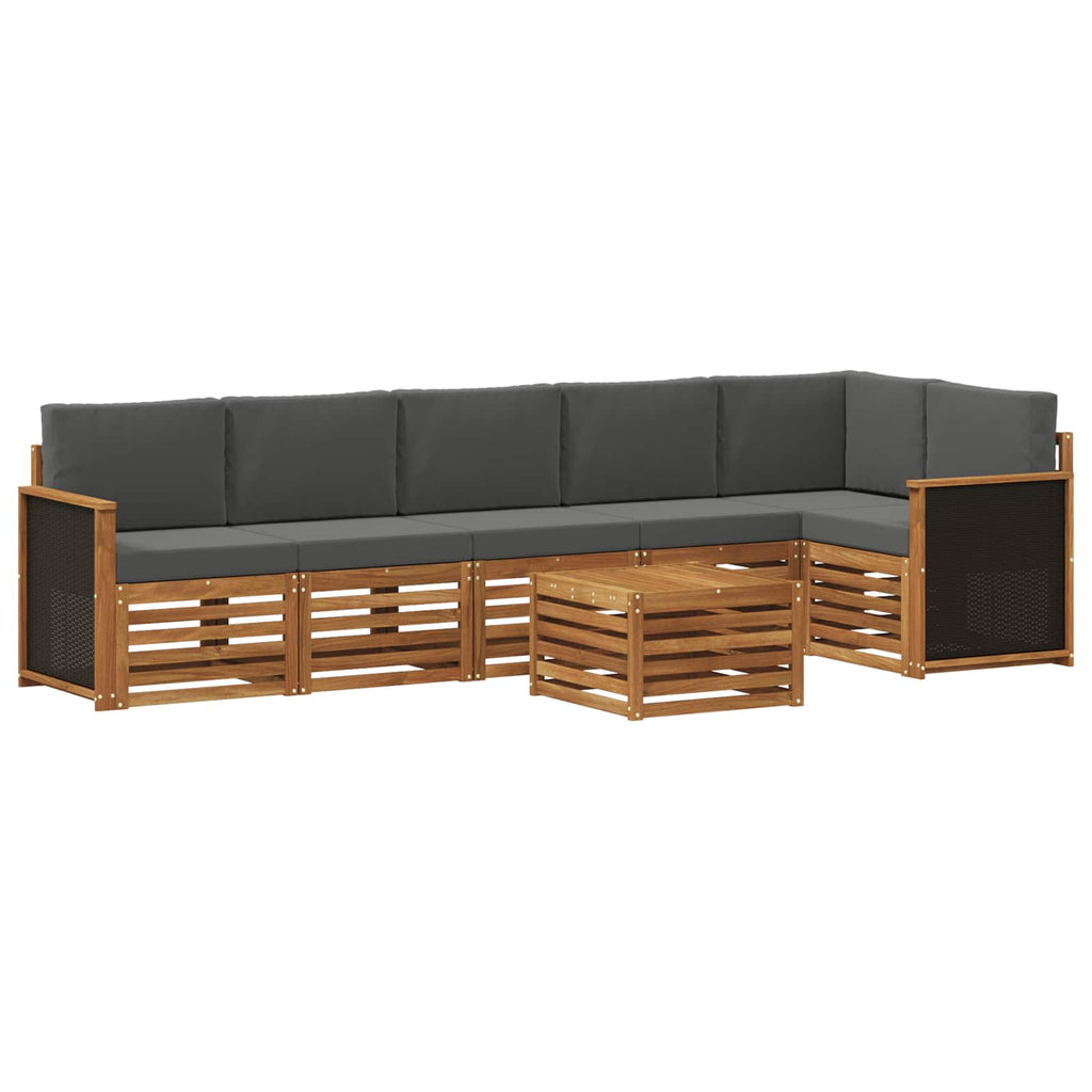 Ecksofa Set mit Kissen 6 pcs Natur und Anthrazit