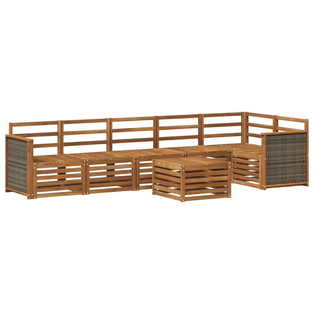 Ecksofa Set 6 pcs Natur Massivholz Akazie