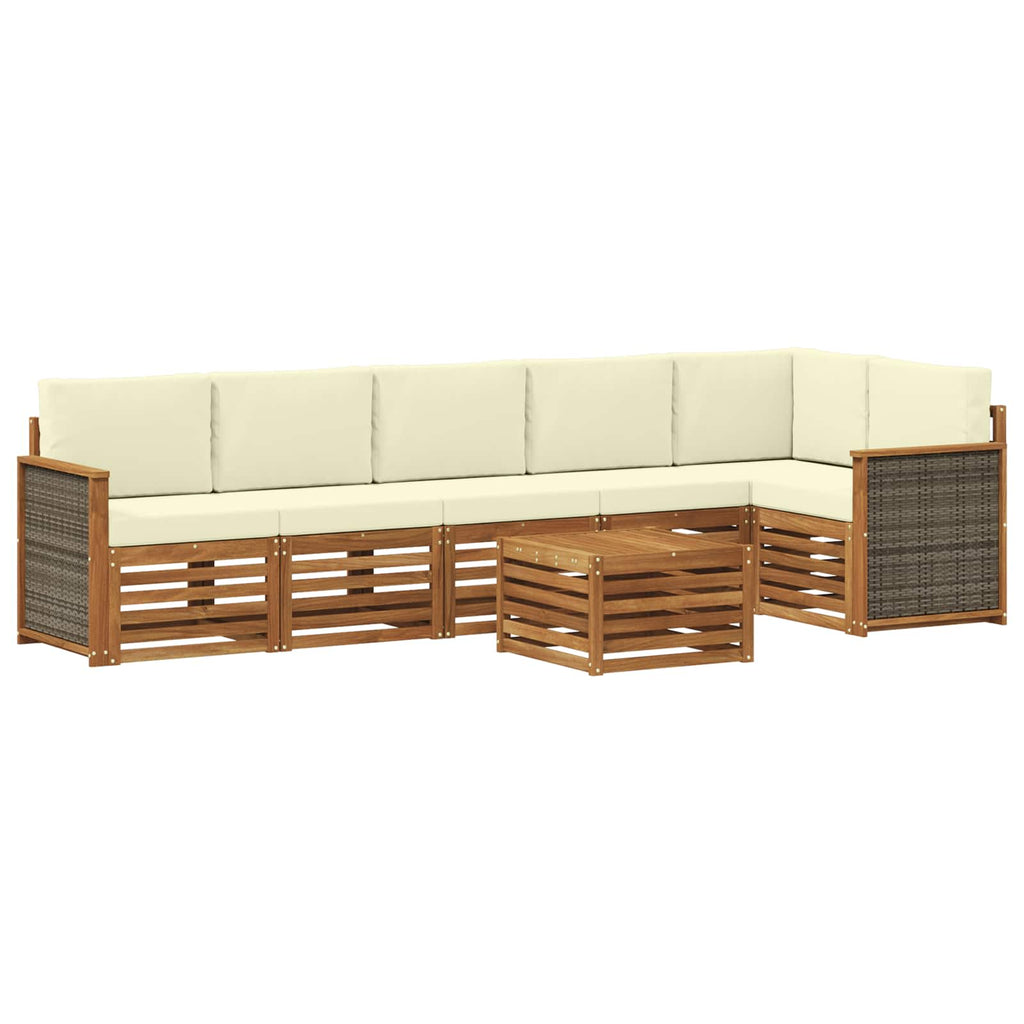 Ecksofa Set mit Kissen 6 pcs Natur und Creme
