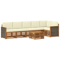 Ecksofa Set mit Kissen 6 pcs Natur und Creme