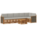 Ecksofa Set mit Kissen 6 pcs Natürlich und Hellgrau