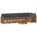 Ecksofa Set mit Kissen 6 pcs Natur und Anthrazit