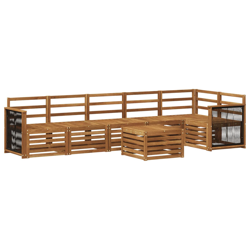 Ecksofa Set 6 pcs Natur Massivholz Akazie