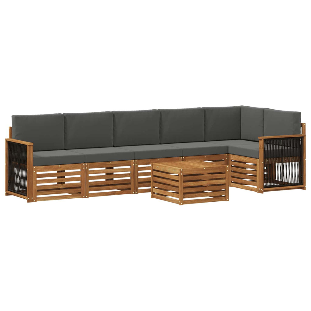 Ecksofa Set mit Kissen 6 pcs Natur und Anthrazit