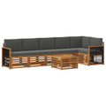 Ecksofa Set mit Kissen 6 pcs Natur und Anthrazit
