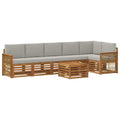 Ecksofa Set mit Kissen 6 pcs Natürlich und Hellgrau