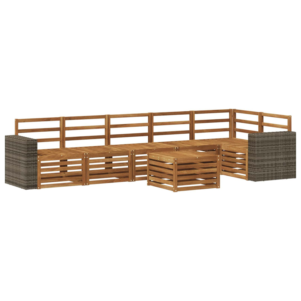 Ecksofa Set 7 pcs Natur Massivholz Akazie