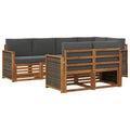 Ecksofa Set mit Kissen 6 pcs Natur und Anthrazit