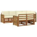 Ecksofa Set mit Kissen 6 pcs Natur und Creme