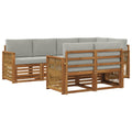 Ecksofa Set mit Kissen 6 pcs Natürlich und Hellgrau