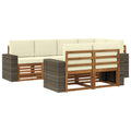 Ecksofa Set mit Kissen 7 pcs Natur und Creme