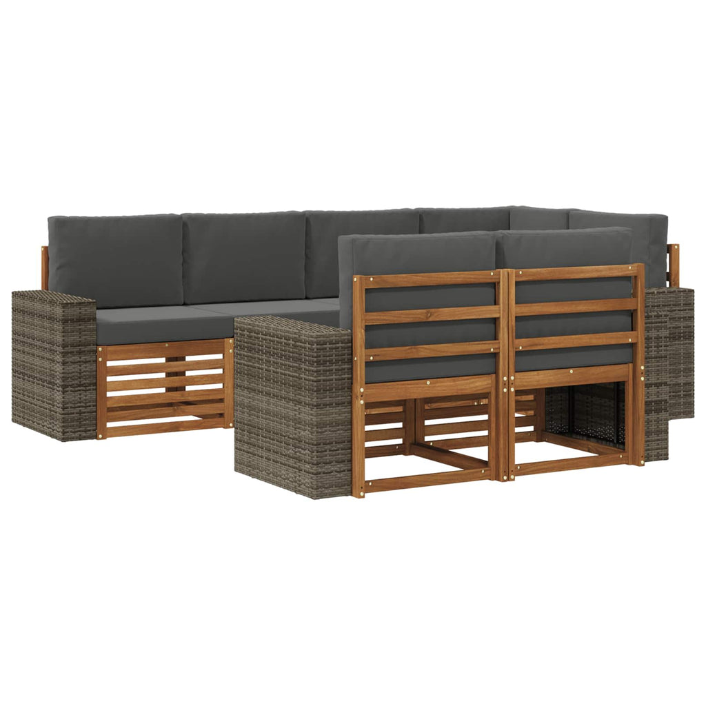 Ecksofa Set mit Kissen 7 pcs Natur und Anthrazit