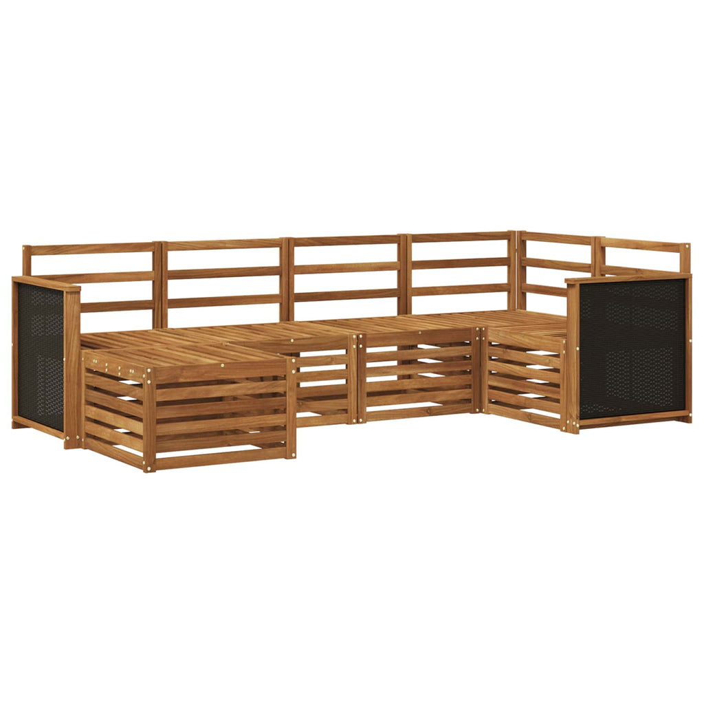 Ecksofa Set 5 pcs Natur Massivholz Akazie