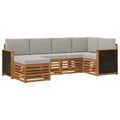 Ecksofa Set mit Kissen 5 pcs Natürlich und Hellgrau