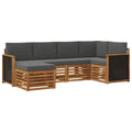 Ecksofa Set mit Kissen 5 pcs Natur und Anthrazit