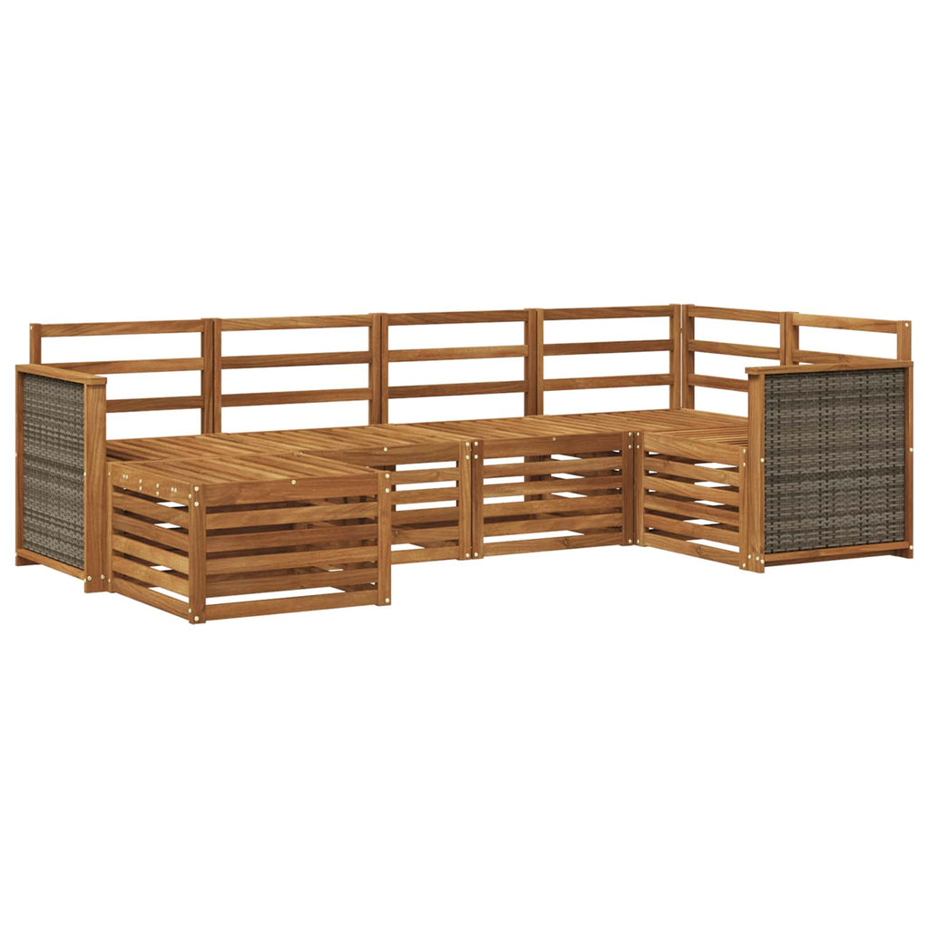 Ecksofa Set 5 pcs Natur Massivholz Akazie