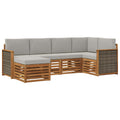 Ecksofa Set mit Kissen 5 pcs Natürlich und Hellgrau