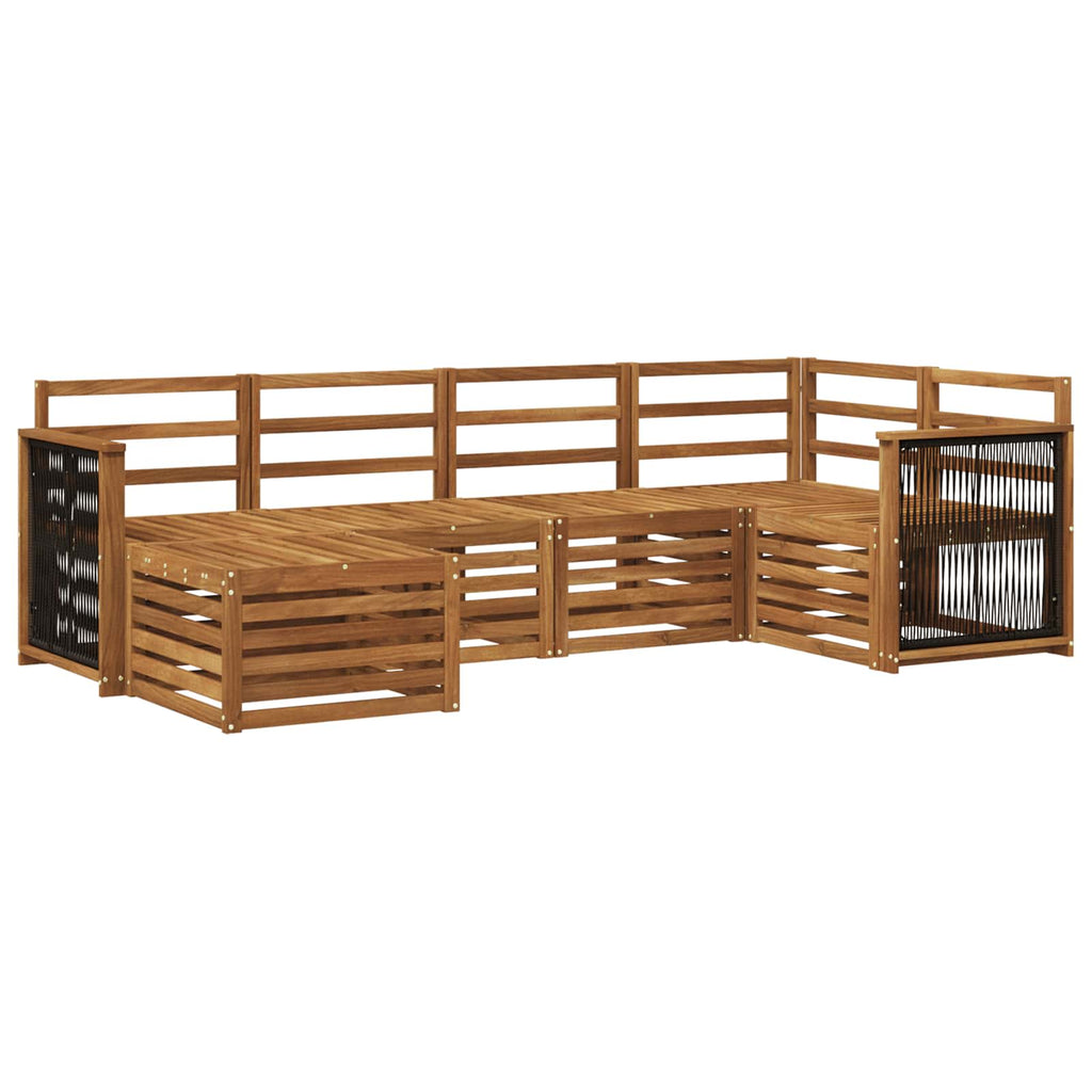 Ecksofa Set 5 pcs Natur Massivholz Akazie