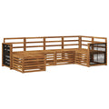 Ecksofa Set 5 pcs Natur Massivholz Akazie