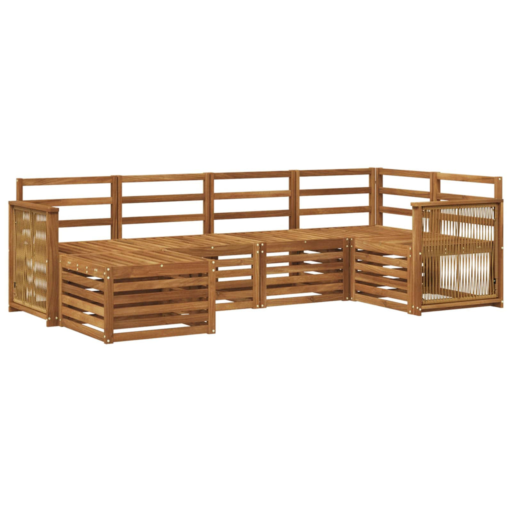 Ecksofa Set 5 pcs Natur Massivholz Akazie