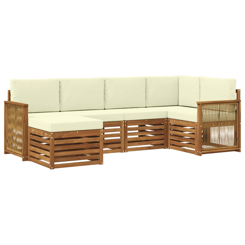 Ecksofa Set mit Kissen 5 pcs Natur und Creme