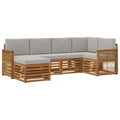 Ecksofa Set mit Kissen 5 pcs Natürlich und Hellgrau
