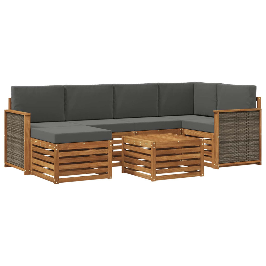 Ecksofa Set mit Kissen 6 pcs Natur und Anthrazit
