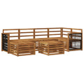 Ecksofa Set 6 pcs Natur Massivholz Akazie