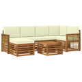Ecksofa Set mit Kissen 6 pcs Natur und Creme