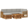 Ecksofa Set mit Kissen 6 pcs Natürlich und Hellgrau