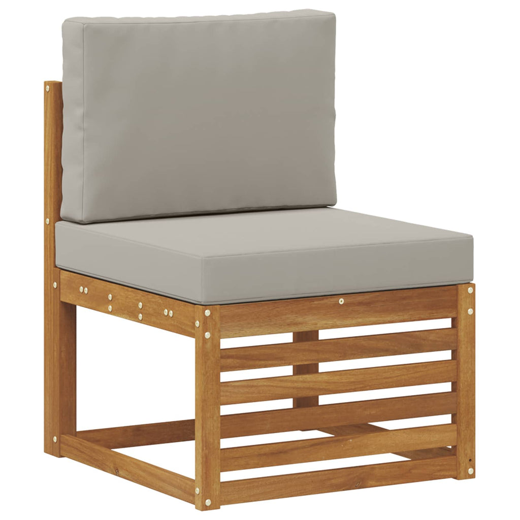 Ecksofa Set mit Kissen 6 pcs Natürlich und Hellgrau