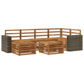 Ecksofa Set 6 pcs Natur Massivholz Akazie