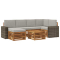 Ecksofa Set mit Kissen 7 pcs Natürlich und Hellgrau