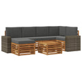 Ecksofa Set 7 pcs Natur und Anthrazit Massivholz Akazie